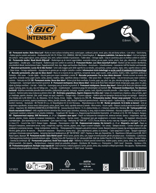 Pack de 24 marcadores permanentes intensity BIC Multicolor-2