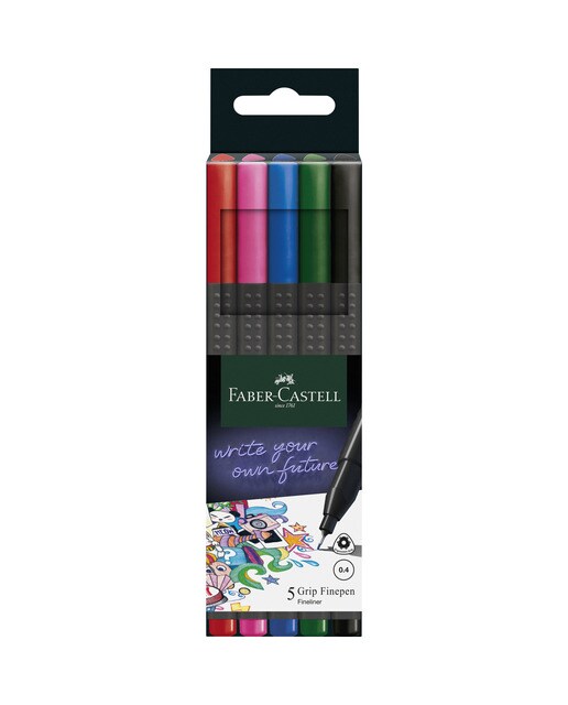 Imagem 0 de Conjunto de 30 marcadores Finepen 04,mm Faber-Castell multicoloridos básicos