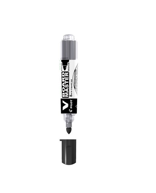 Caneta de Feltro para Lousa Branca Recarregável V-Board Master M - Preto Preto-1