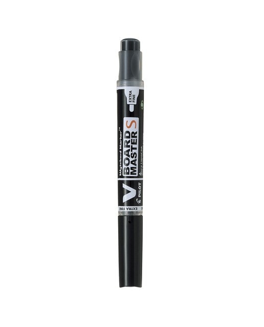 Caneta de Feltro para Lousa Branca Recarregável de Ponta Fina W-Board Master S - Preto Preto-2