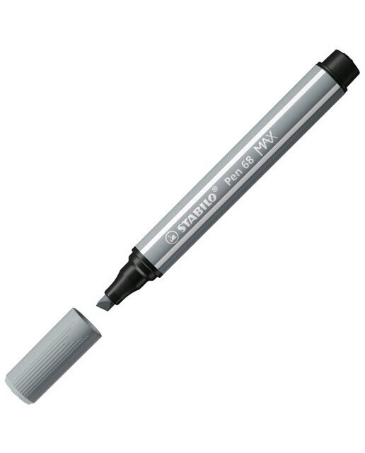 Caneta de Feltro de Ponta Biselada Pen 68 MAX - Cinzento-Médio Cinzento médio-2