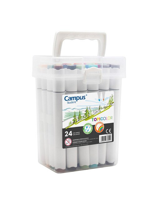 Imagem 0 de Pack Marcadores de Ponta Dupla Campus Student TopiColor 24 cores