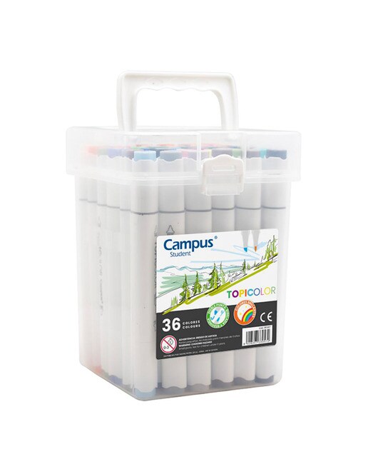 Imagem 0 de Pack Marcadores Ponta Dupla Campus Student TopiColor 36 cores
