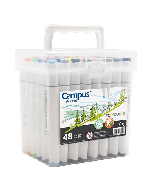 Imagem 0 de Pack Marcadores Ponta Dupla Campus Student TopiColor 48 cores