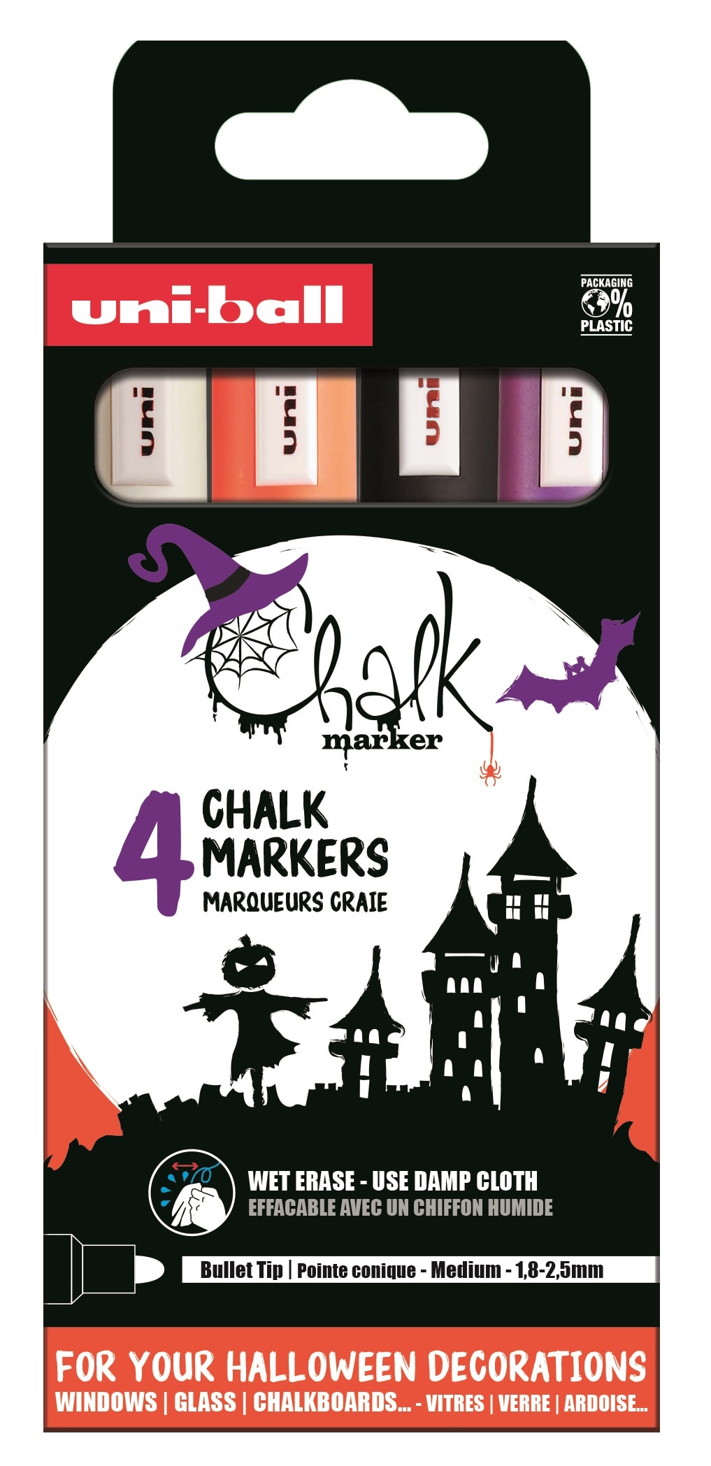 Marcadores tiza líquida 1,8 - 2,5 mm Chalk set Halloween 4P Multicolor-1