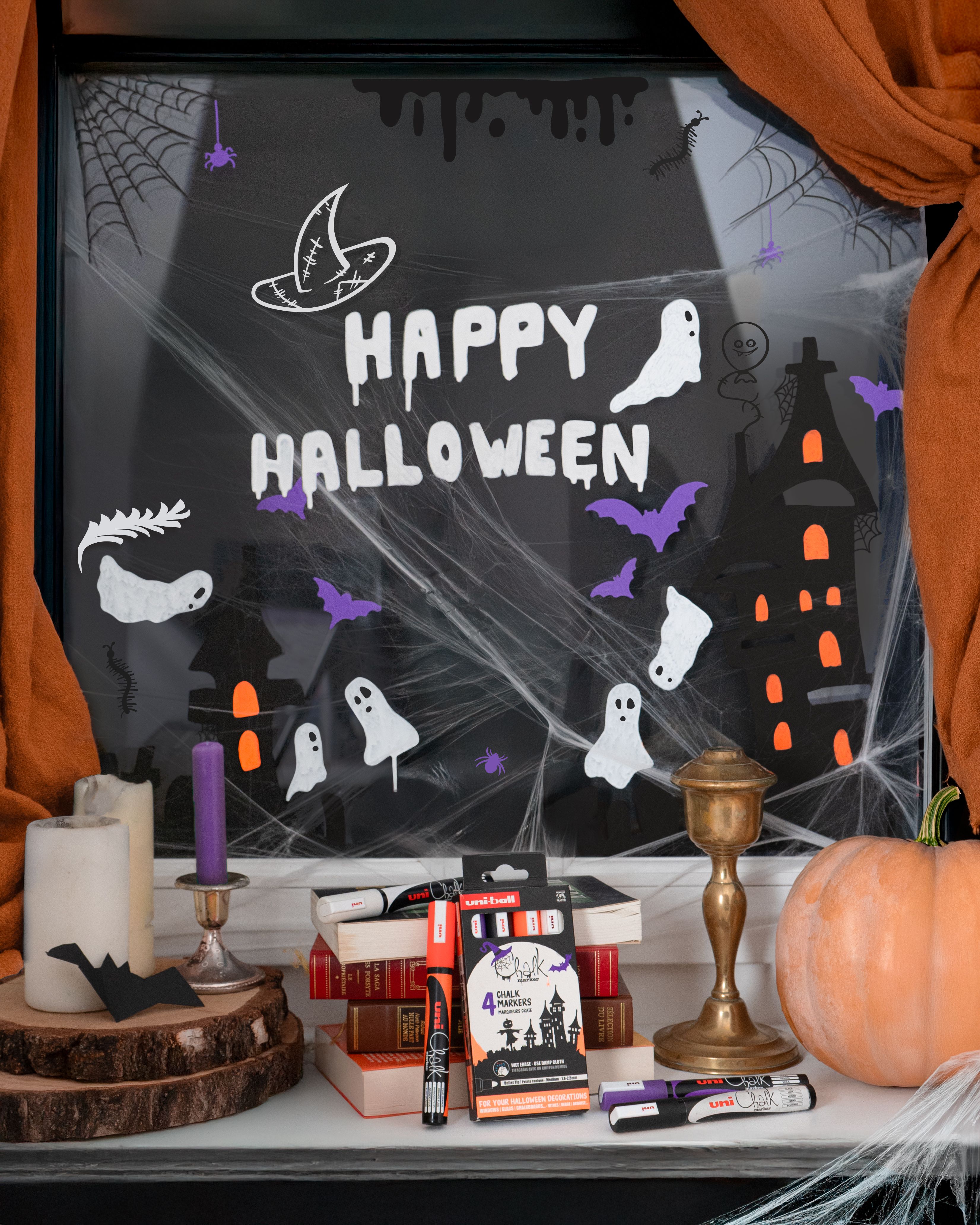 Marcadores tiza líquida 1,8 - 2,5 mm Chalk set Halloween 4P Multicolor-6