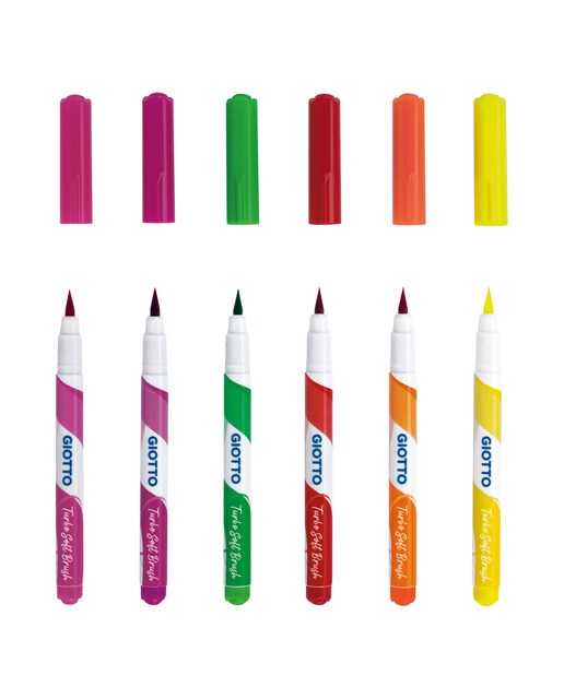 Marcador Turbo Soft brush 6 Cores Fluo Multicolor-2