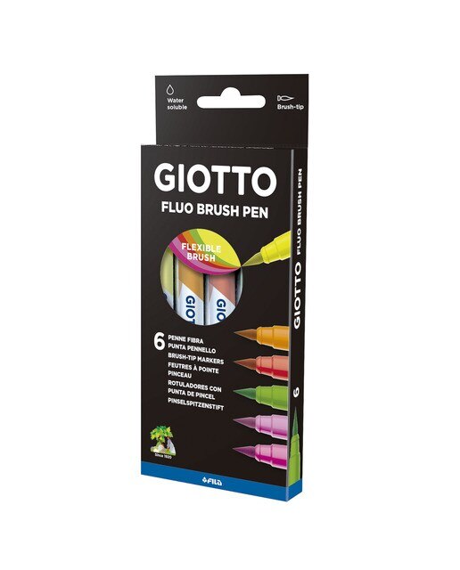 Marcador Turbo Soft brush 6 Cores Fluo Multicolor-3