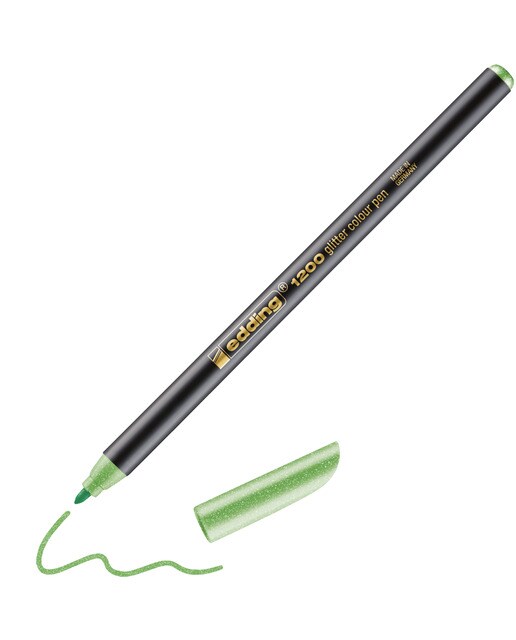 Rotulador 1200 glitter color pen, colores brillantes con efecto glitter Edding Verde claro-2