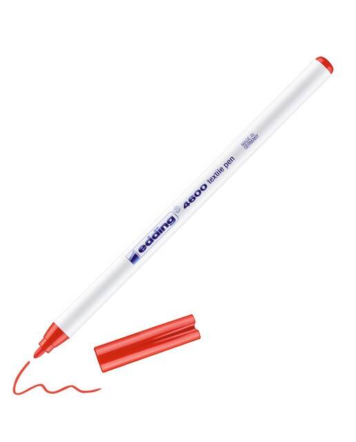 Rotulador para textil con punta redonda Edding Rojo-2