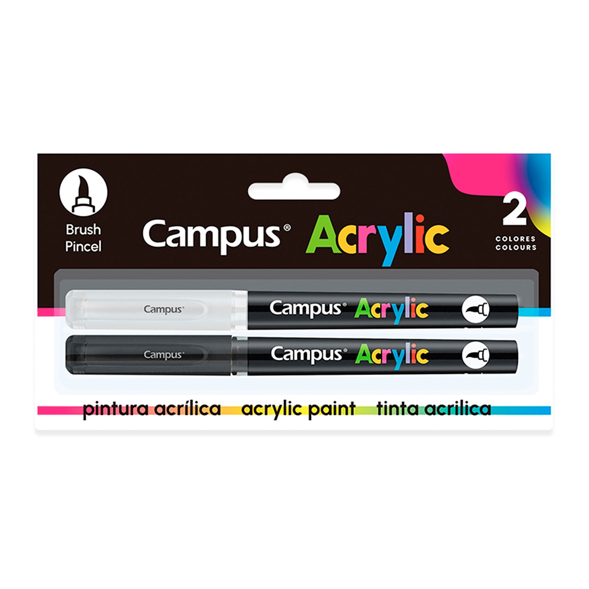 Imagem 0 de Marcadores Acrílicos Acrylic Pincel Branco e Preto