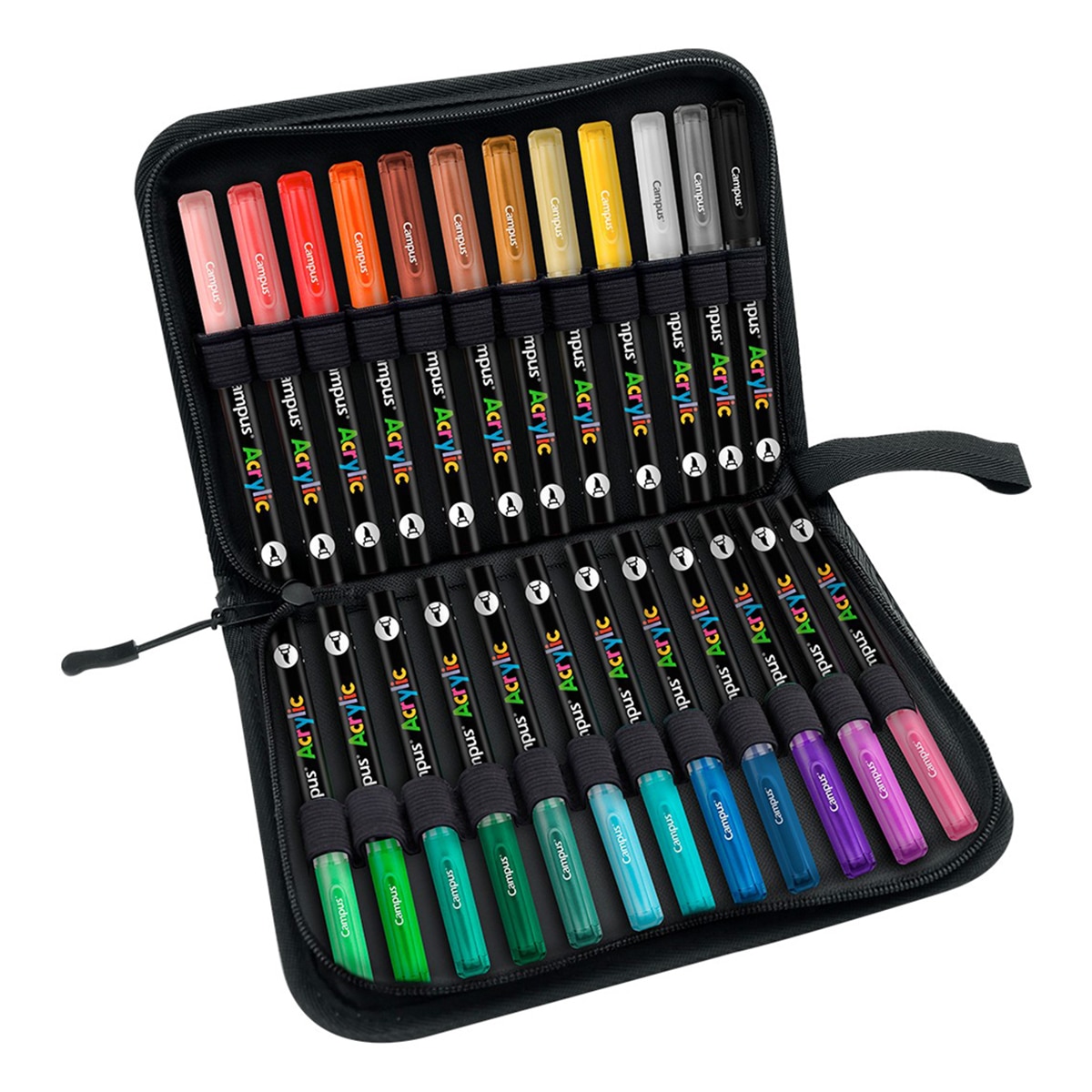 Imagen 0 de Estuche de 24 rotuladores Acrílicos Campus Acrylic pincel
