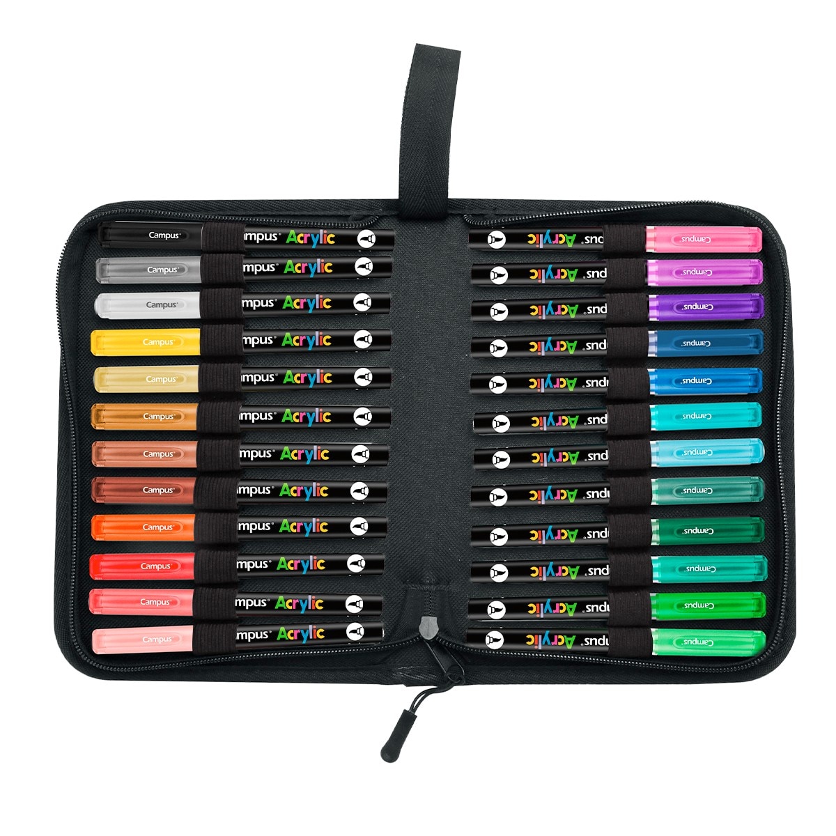 Estuche de 24 rotuladores Acrílicos Campus Acrylic pincel Multicolor-2