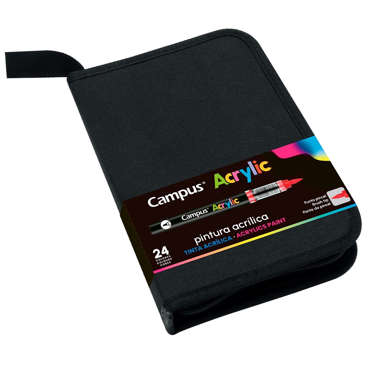 Estuche de 24 rotuladores Acrílicos Campus Acrylic pincel Multicolor-3