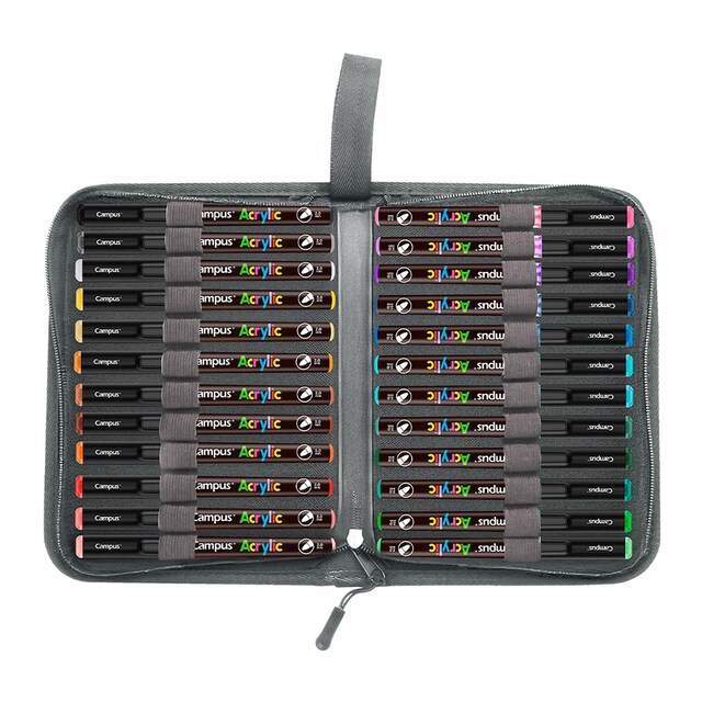 Imagen 0 de Rotuladores Acrílicos Campus Acrylic punta conica 24 colores