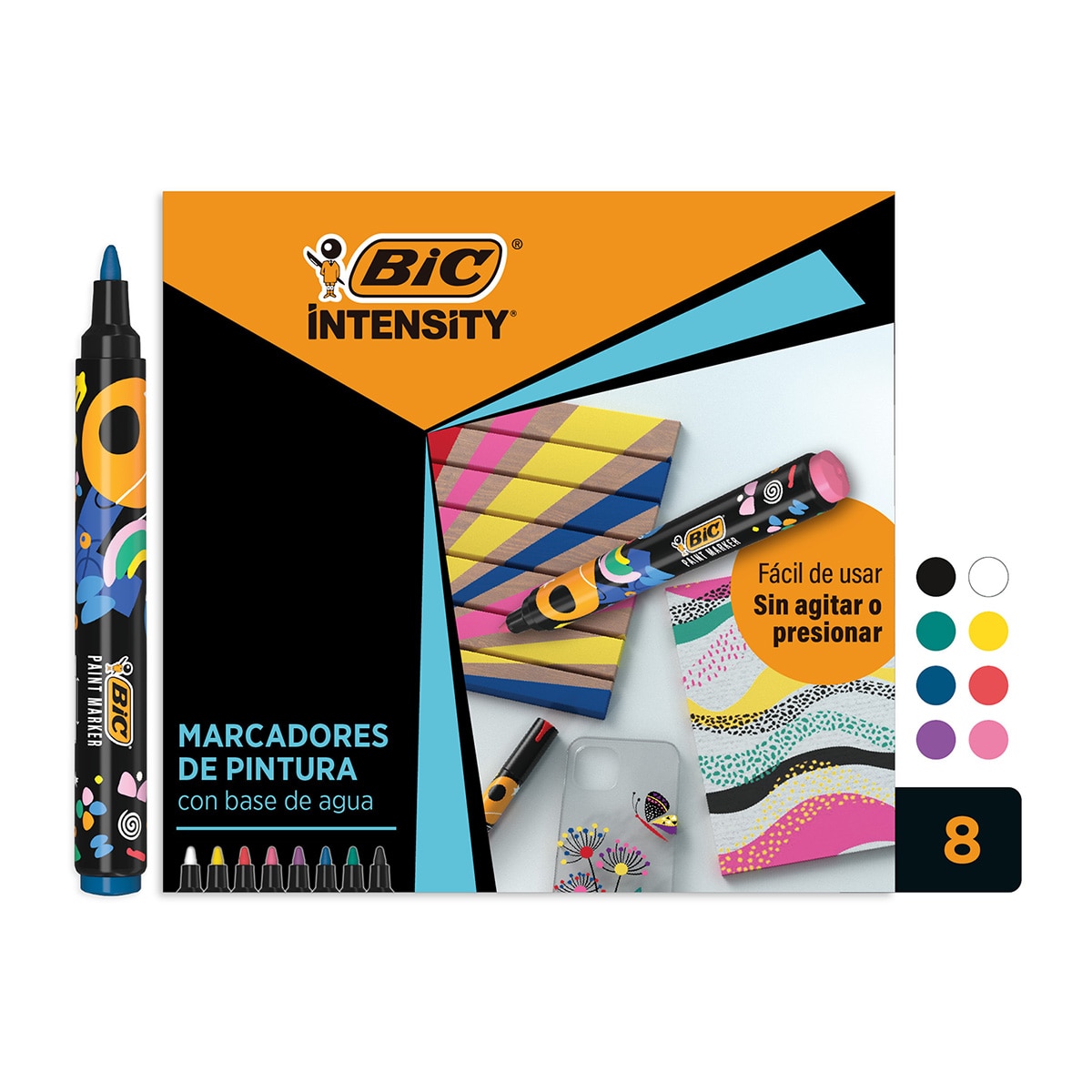 Imagem 0 de Marcador de Tinta à Base de Água Cores Vivas 8 Unidades