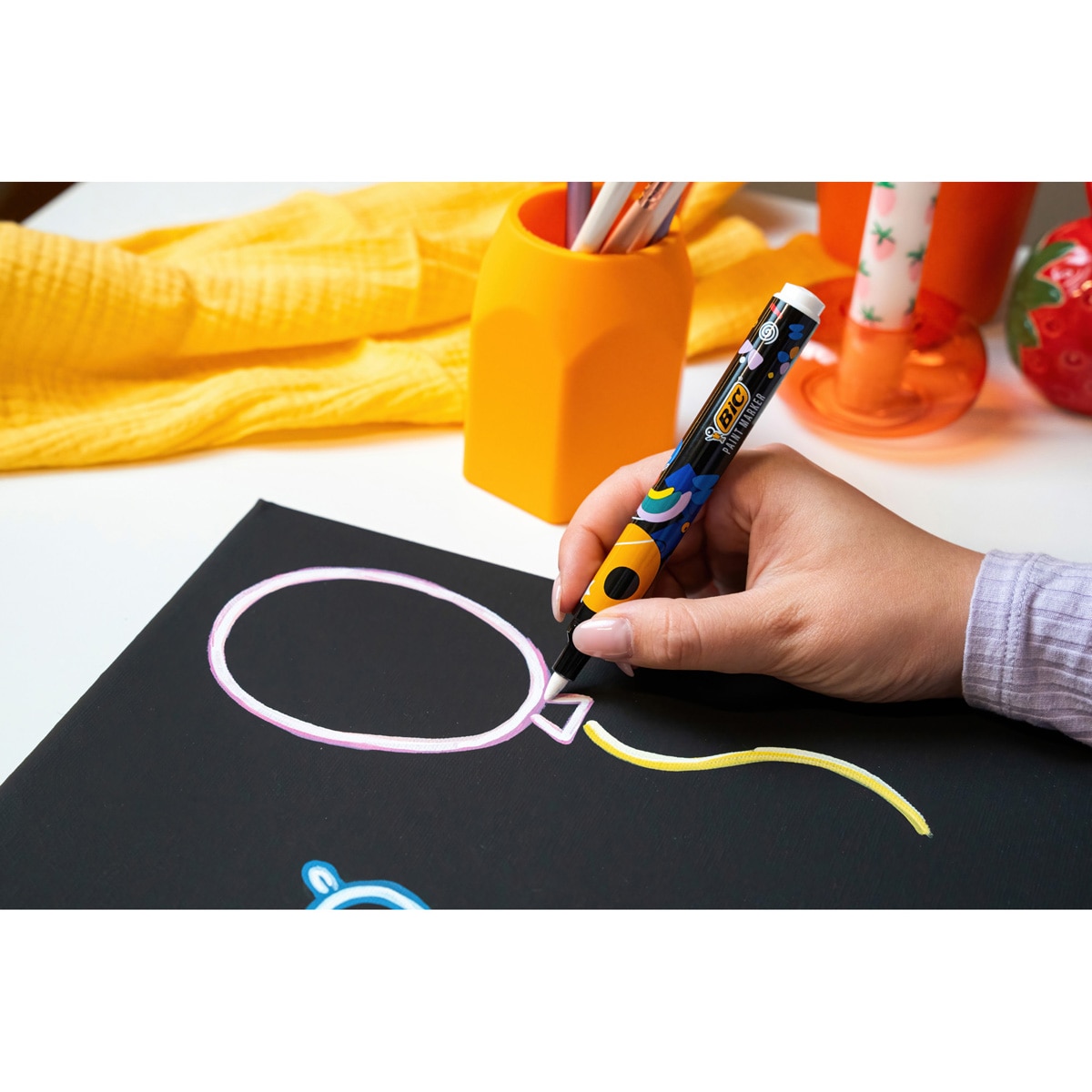 Marcador de Tinta à Base de Água Cores Vivas 8 Unidades Multicolor-7