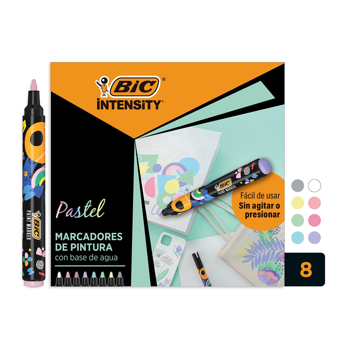 Imagem 0 de Marcador de Pintura à Base de Água Cores Pastel 8 Unidades