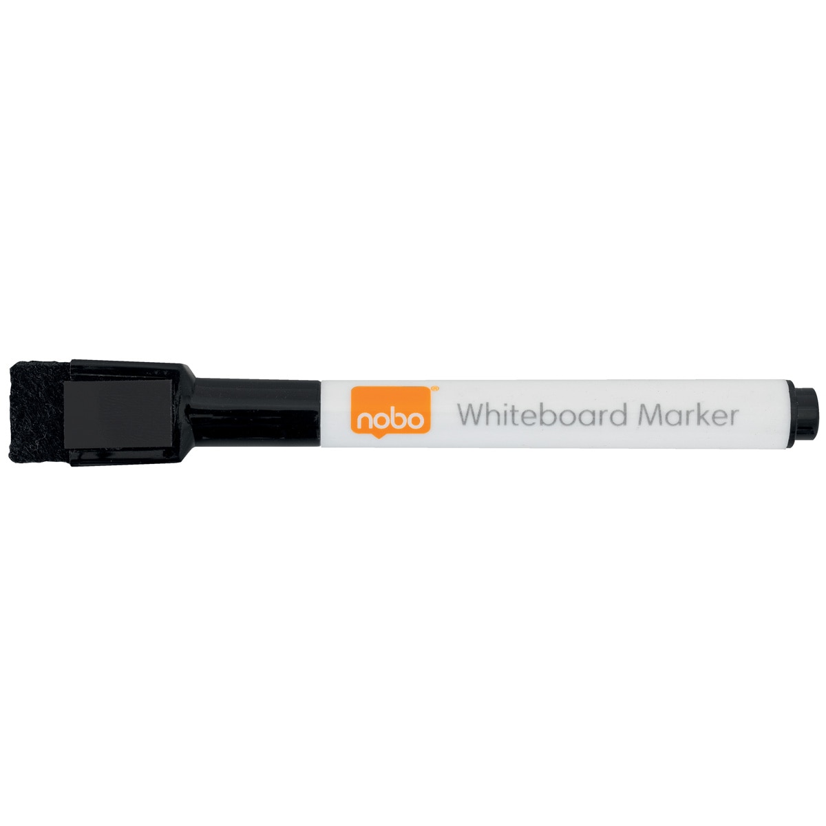 Mini rotulador para pizarra blanca Nobo con borrador en la tapa magnética, paquete de 6, negro Negro-2
