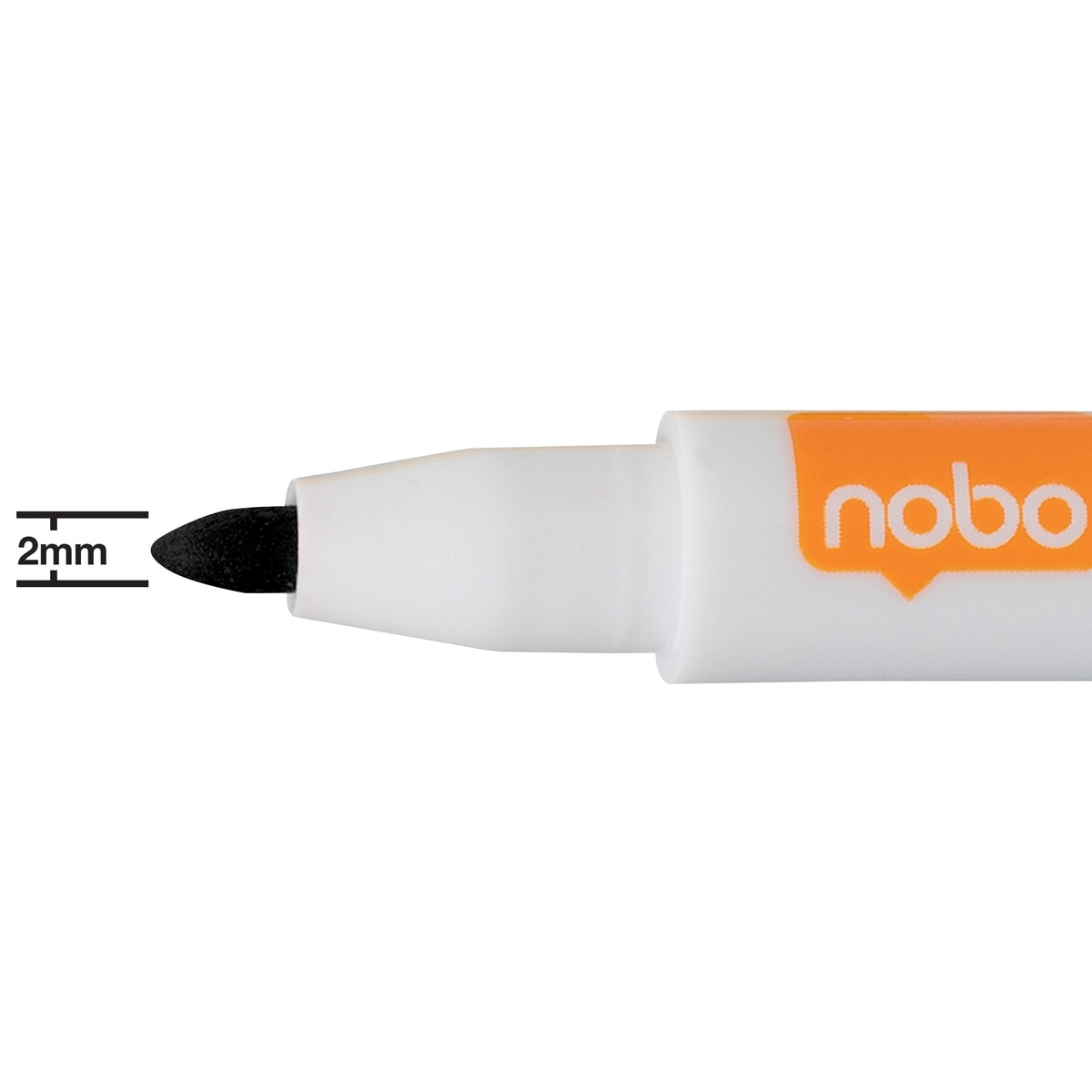 Mini rotulador para pizarra blanca Nobo con borrador en la tapa magnética, paquete de 6, negro Negro-4