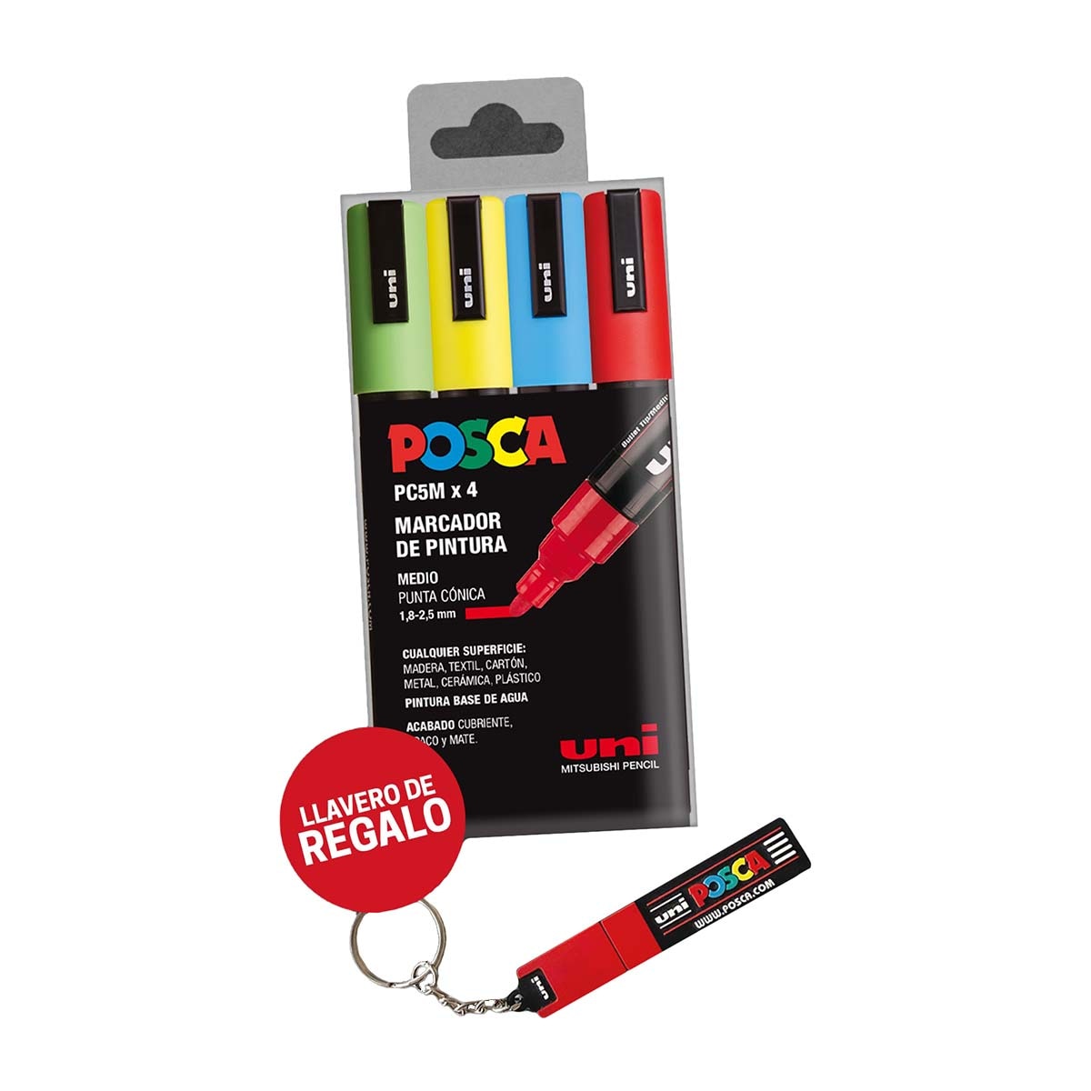Imagen 0 de Pack 4 rotuladores Posca PC-5M/4C