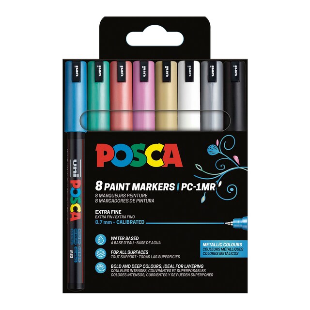 Imagen 0 de Estuche 8 colores PC-1MR/8C Posca set colores metálicos