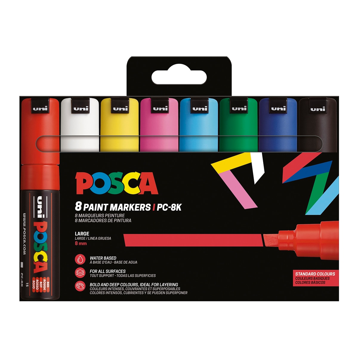 Imagen 0 de Pack 8 colores PC-8K/8C Posca set colores basic