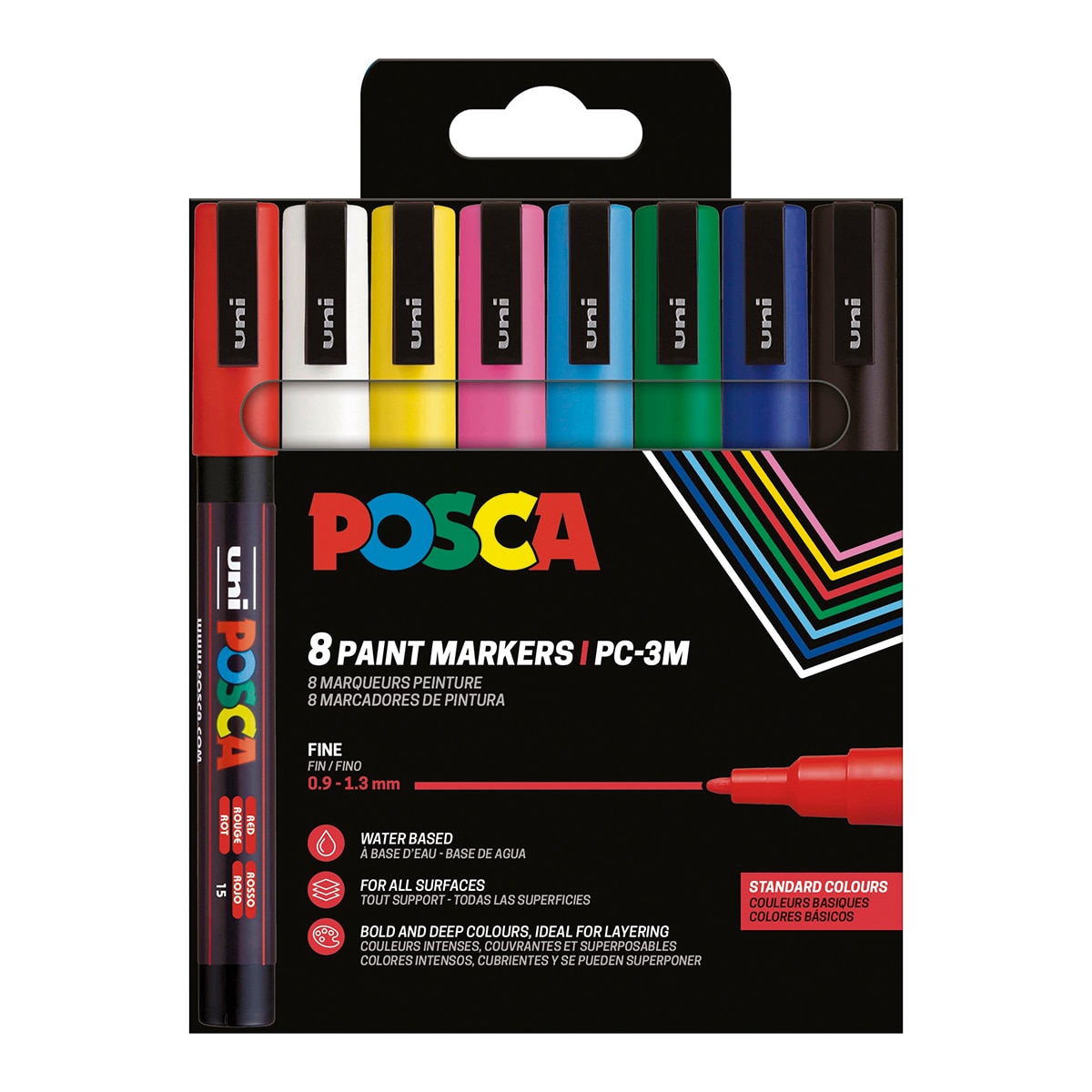 Imagen 0 de Pack 8 colores PC-3M/8C Posca set colores basic