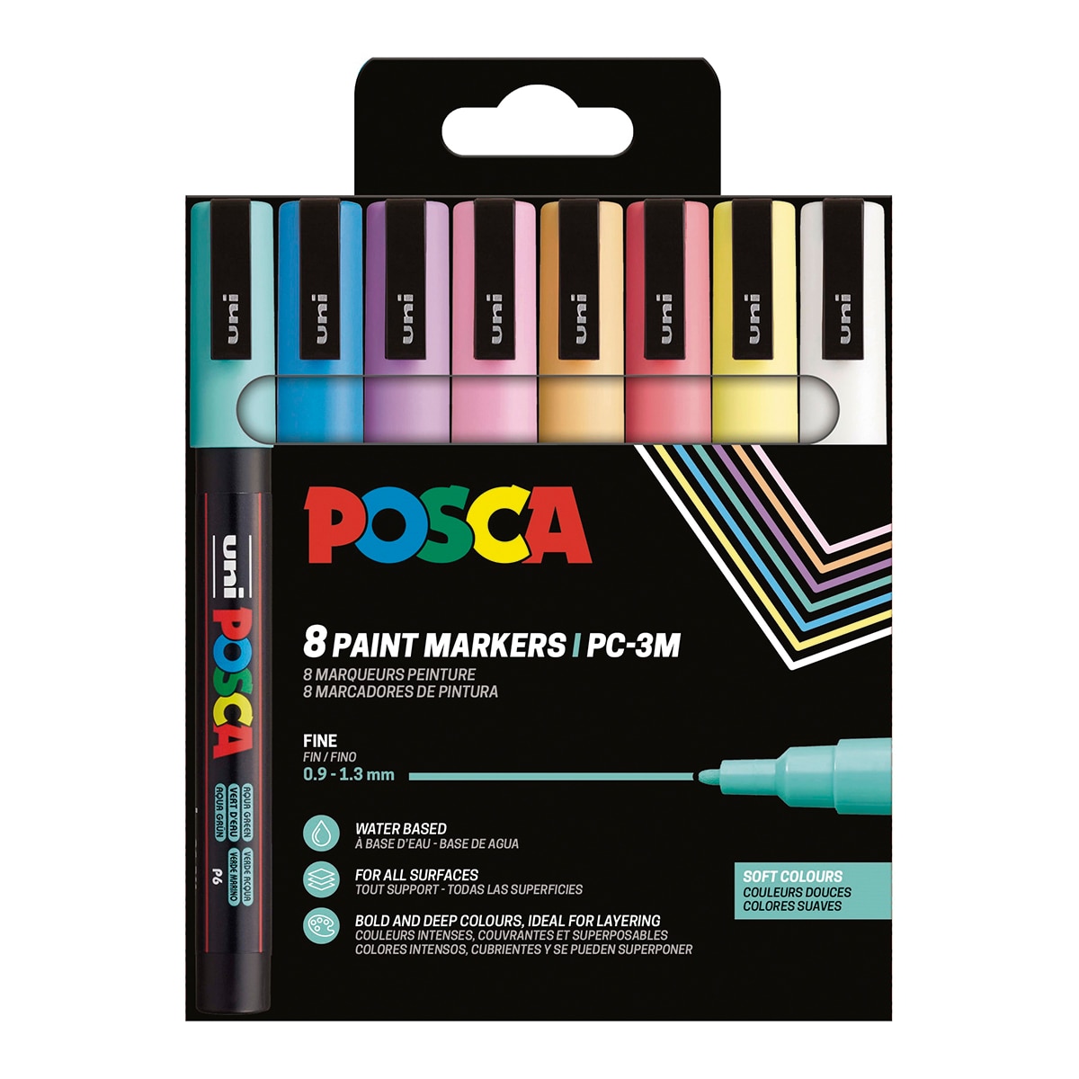 Imagen 0 de Estuche 8 colores PC-3M/8C Posca set colores suaves