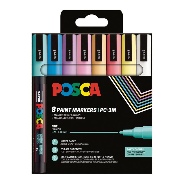 Imagen 0 de Estuche 8 colores PC-3M/8C Posca set colores suaves