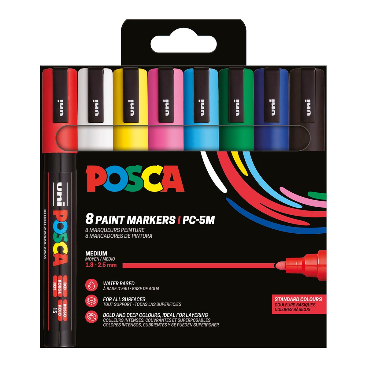 Imagen 0 de Pack 8 colores PC-5M/8C Posca set colores básicos