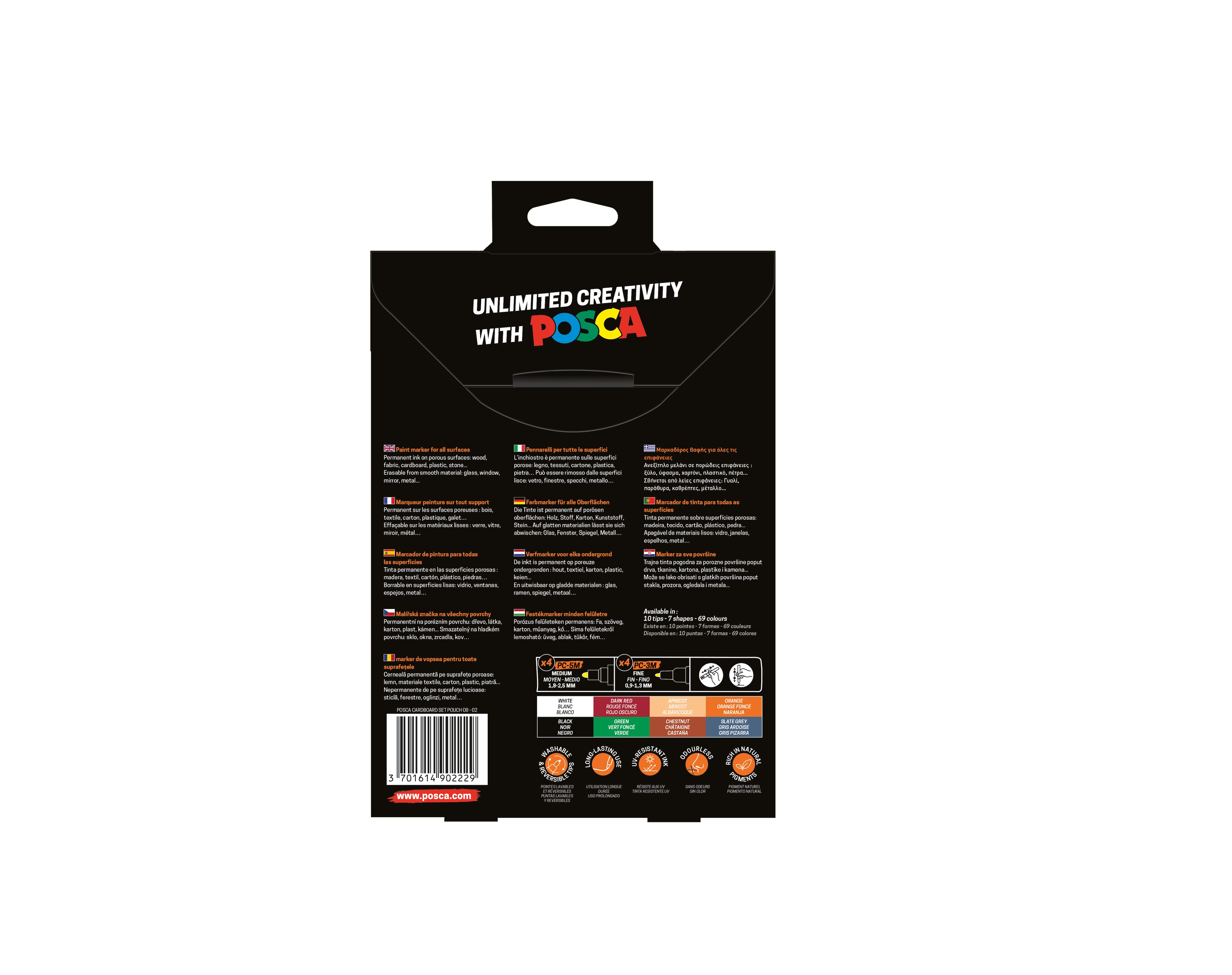 Pack Posca PC-5M/PC-3M set 8 paint markers Multicolor-2