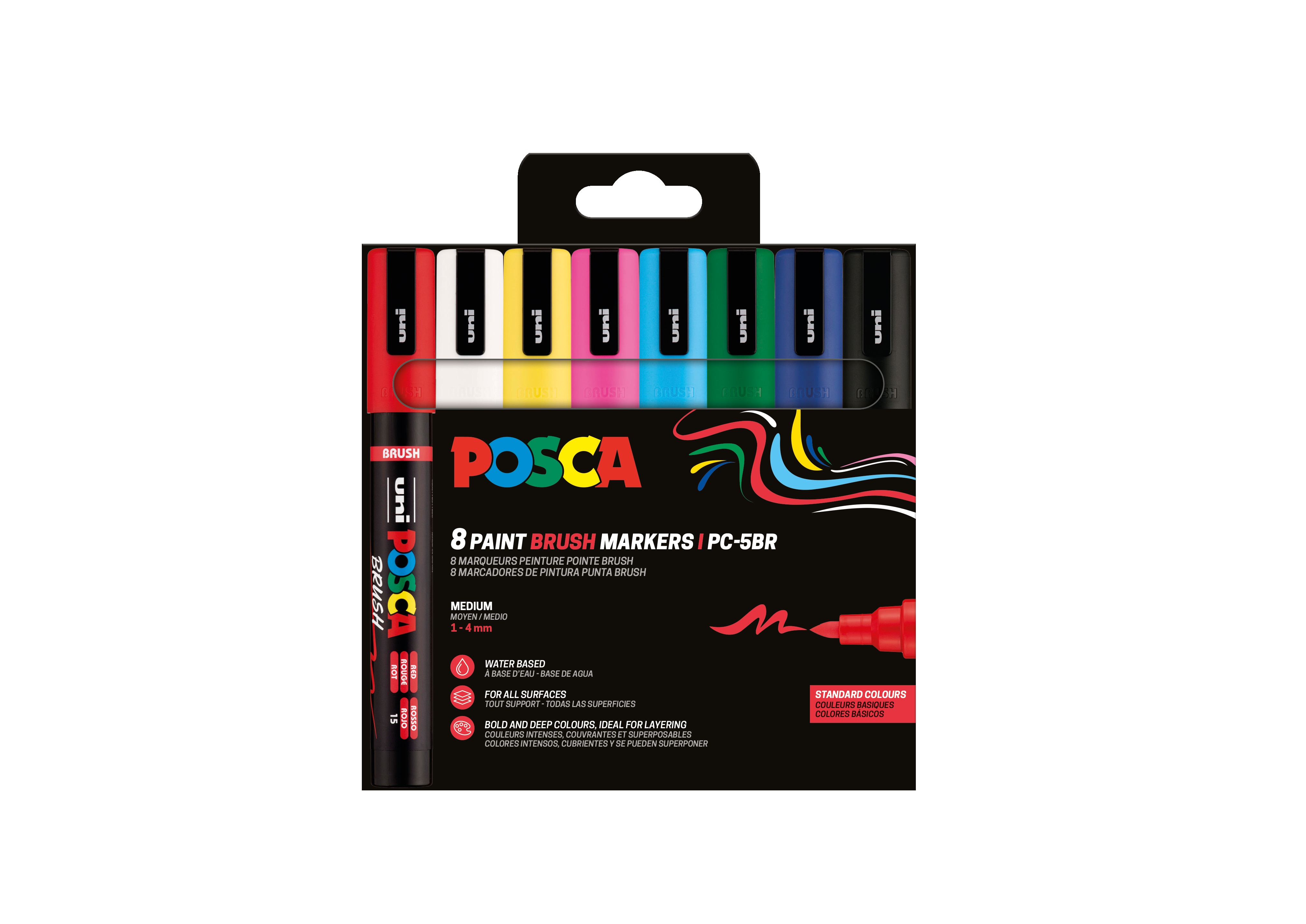 Imagen 0 de Pack Posca PC-5BR/8C Set colores básicos