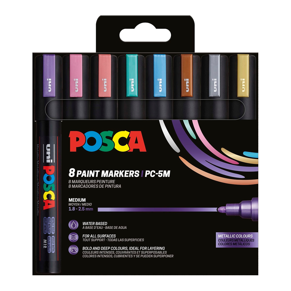 Imagen 0 de Pack Posca PC-5M/8C Set colores metálicos