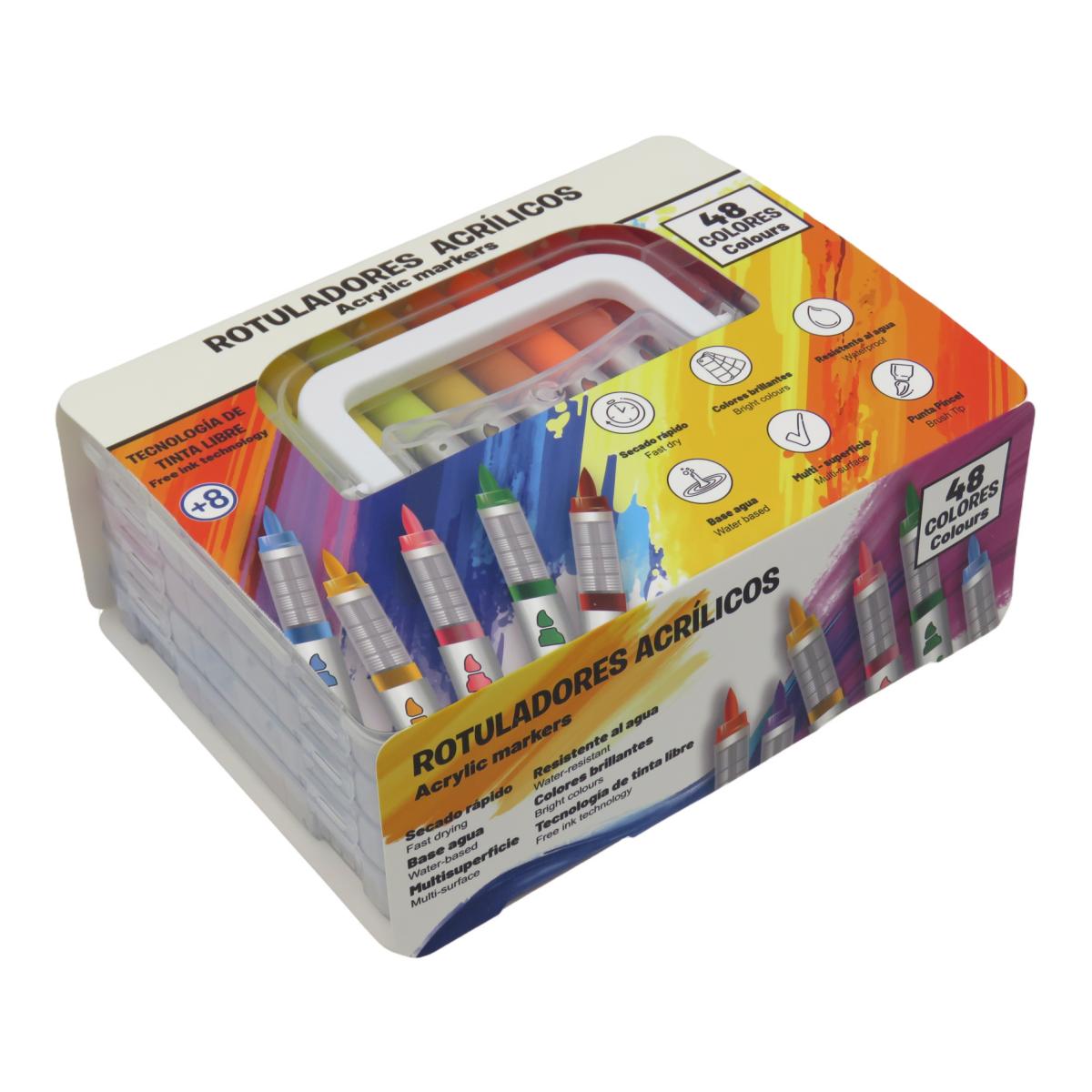 Imagem 0 de Marcadores Acrílicos em Embalagem de 48 Unidades Exclusivas El Corte Inglés CyP Brands Multicolor