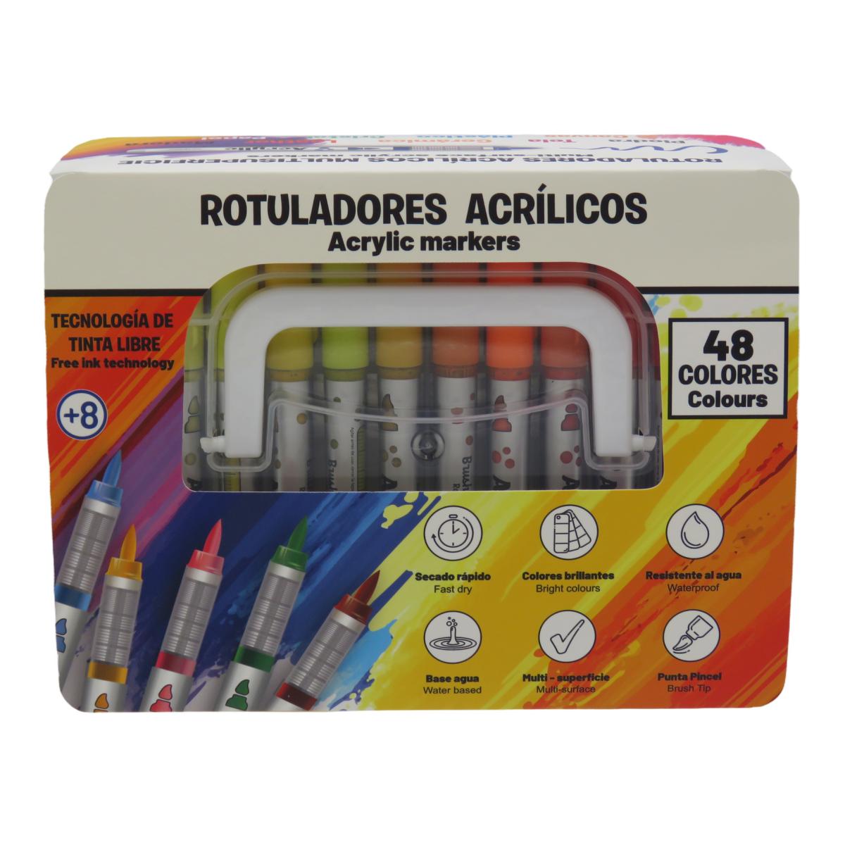 Rotuladores acrilicos en pack de 48 unidades exclusivos El Corte Ingles CyP Brands multicolor Multicolor-2