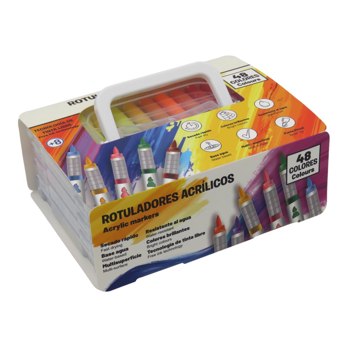 Rotuladores acrilicos en pack de 48 unidades exclusivos El Corte Ingles CyP Brands multicolor Multicolor-3