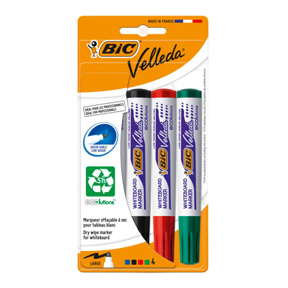 Imagen 0 de Pack de 4  Marcadores Gruesos para Pizarra Veleda BIC