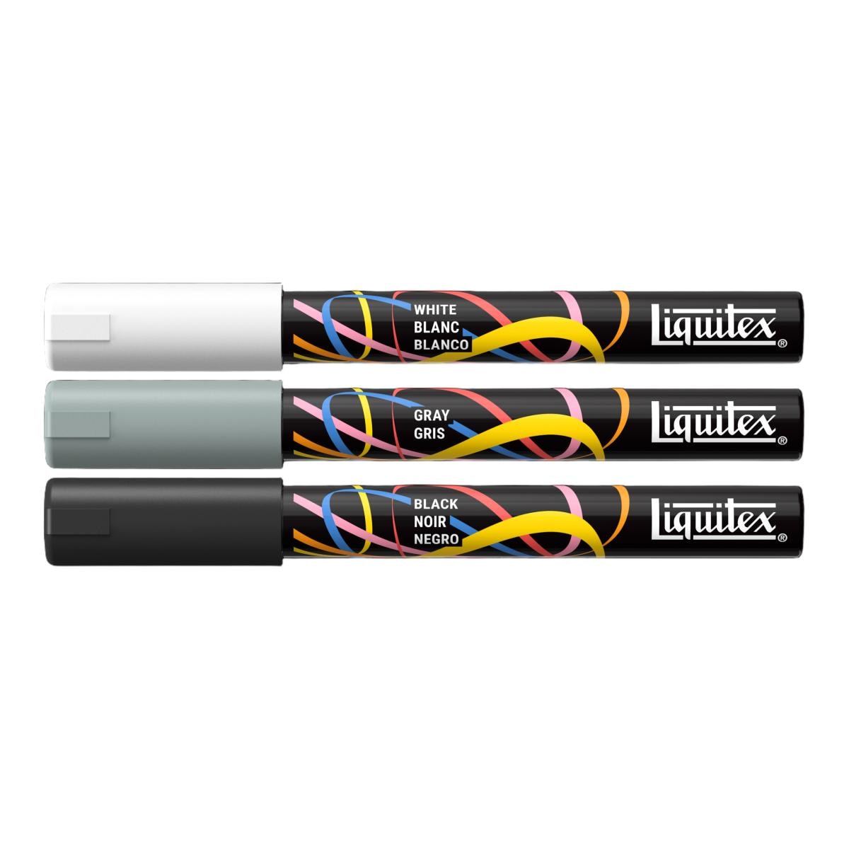 Imagen 4 de Set 3 rotuladores acrílicos Liquitex 2mm monocromo