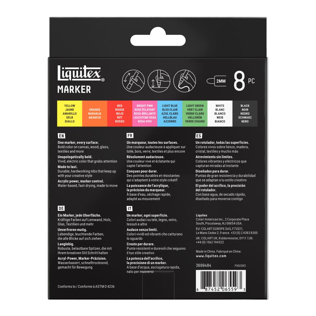 Conjunto de 8 Marcadores Acrílicos Liquitex 2mm - Esenciais 3