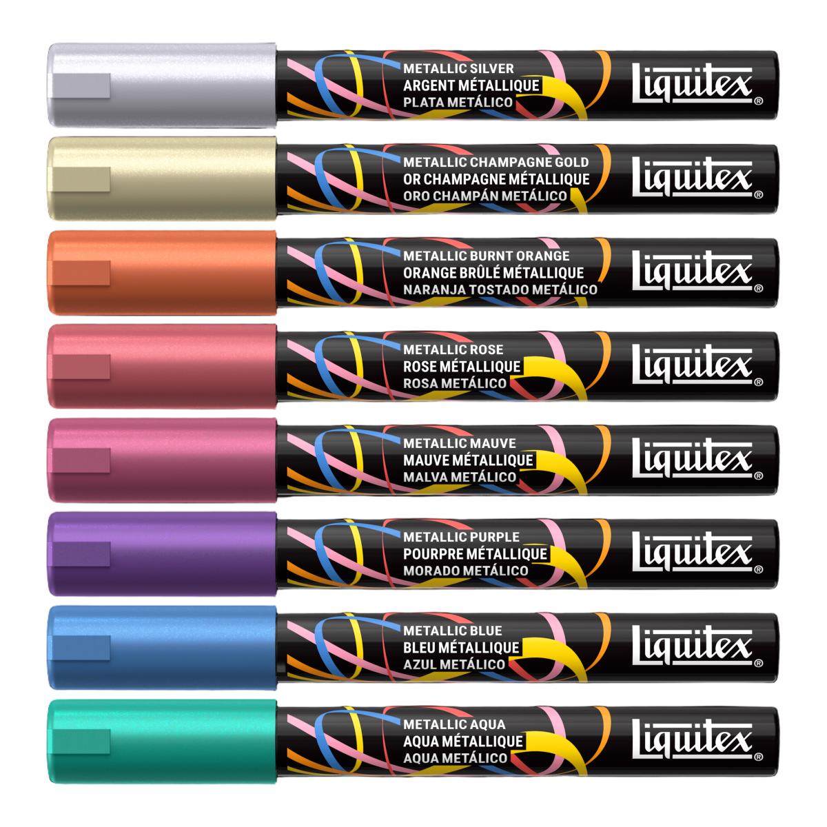 Conjunto de 8 Marcadores Acrílicos Liquitex 2mm - Metálicos 4