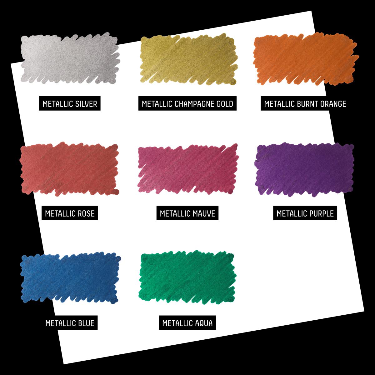 Conjunto de 8 Marcadores Acrílicos Liquitex 2mm - Metálicos 5