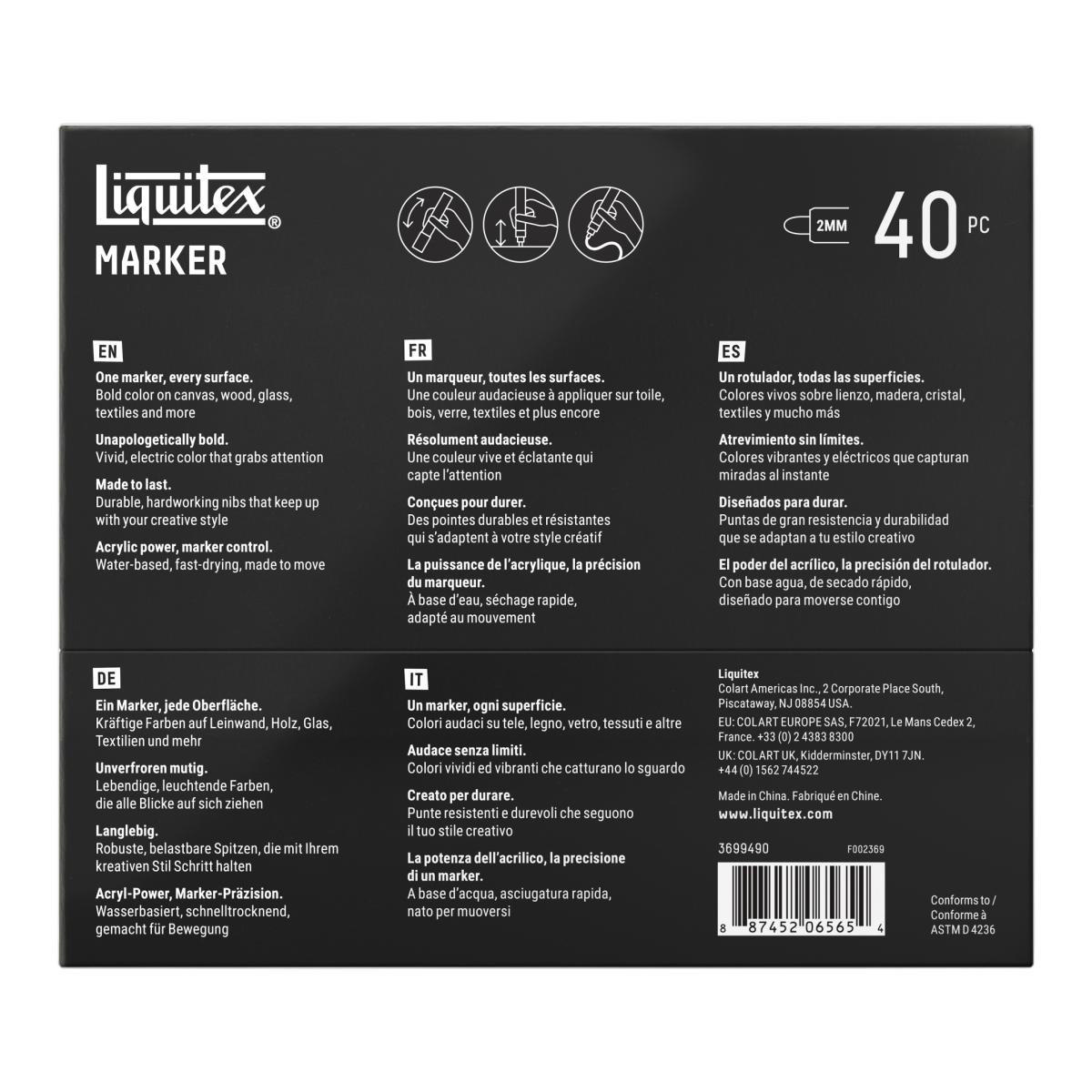 Conjunto 40 Marcadores Acrílicos Liquitex 2mm - Rádical 4