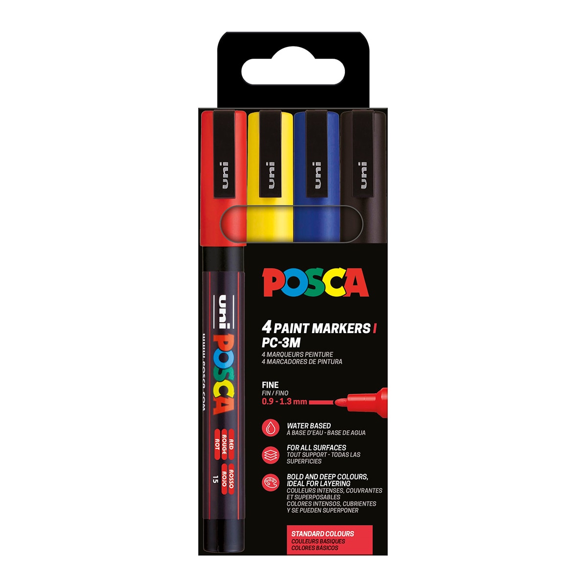 Imagen 0 de Estuche Posca PC-3M set básicos 4 unidades