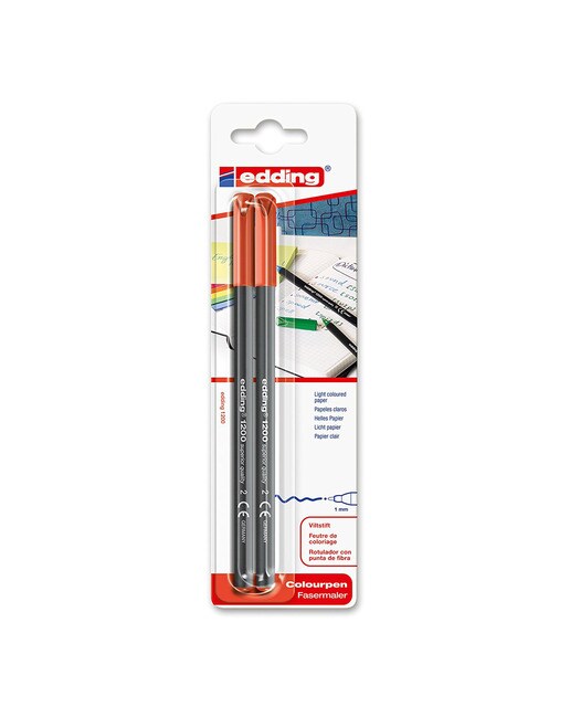 Blister com 2 Marcadores Edding 1200 Vermelhos 1