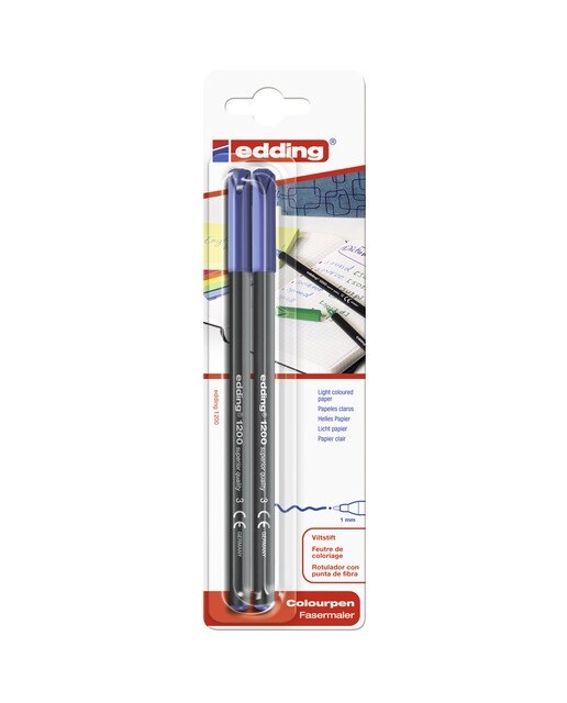 Imagen 0 de Blíster 2 Rotuladores Edding 1200 Azul