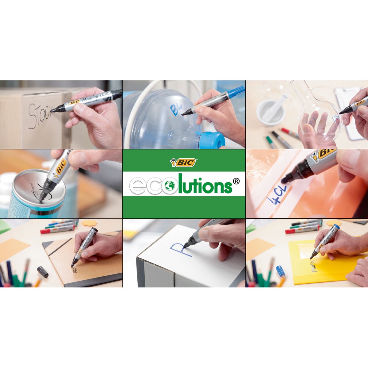 Pack de 4 Marcadores Permanentes Marking 2300 Ecolutions BIC 7