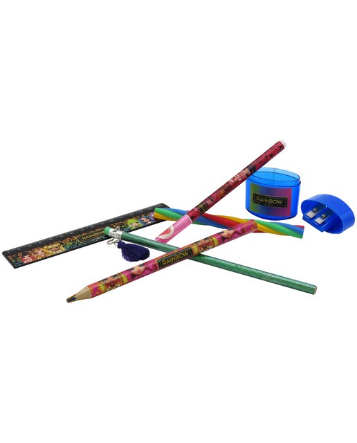 Conjunto de Estojo Simples com Acessórios de Papelaria Rainbow High - Preto Multicolor Preto / Multicolor-4