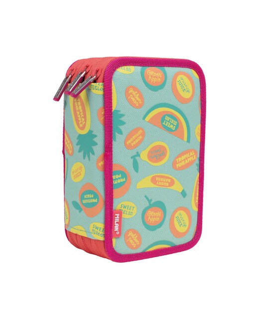 Estojo Múltiplo de 3 Pisos com Conteúdo da Série Especial Frutikis - Verde/Laranja Multicolor-1