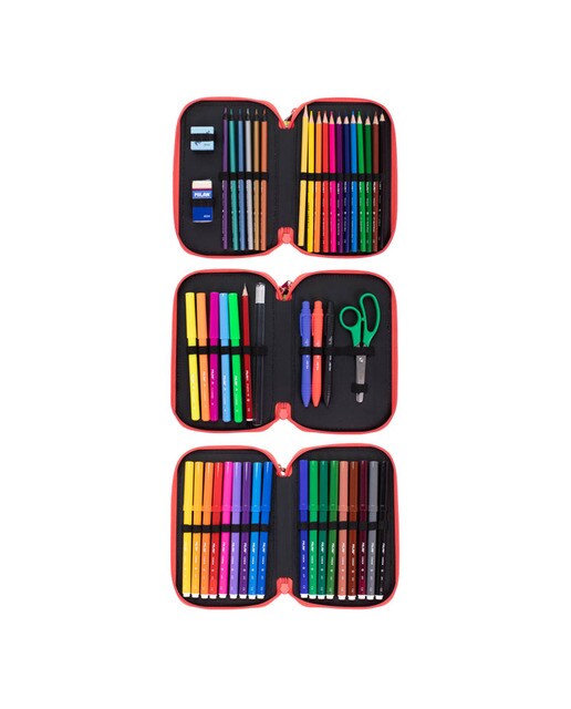 Estojo Múltiplo de 3 Pisos com Conteúdo da Série Especial Frutikis - Verde/Laranja Multicolor-3